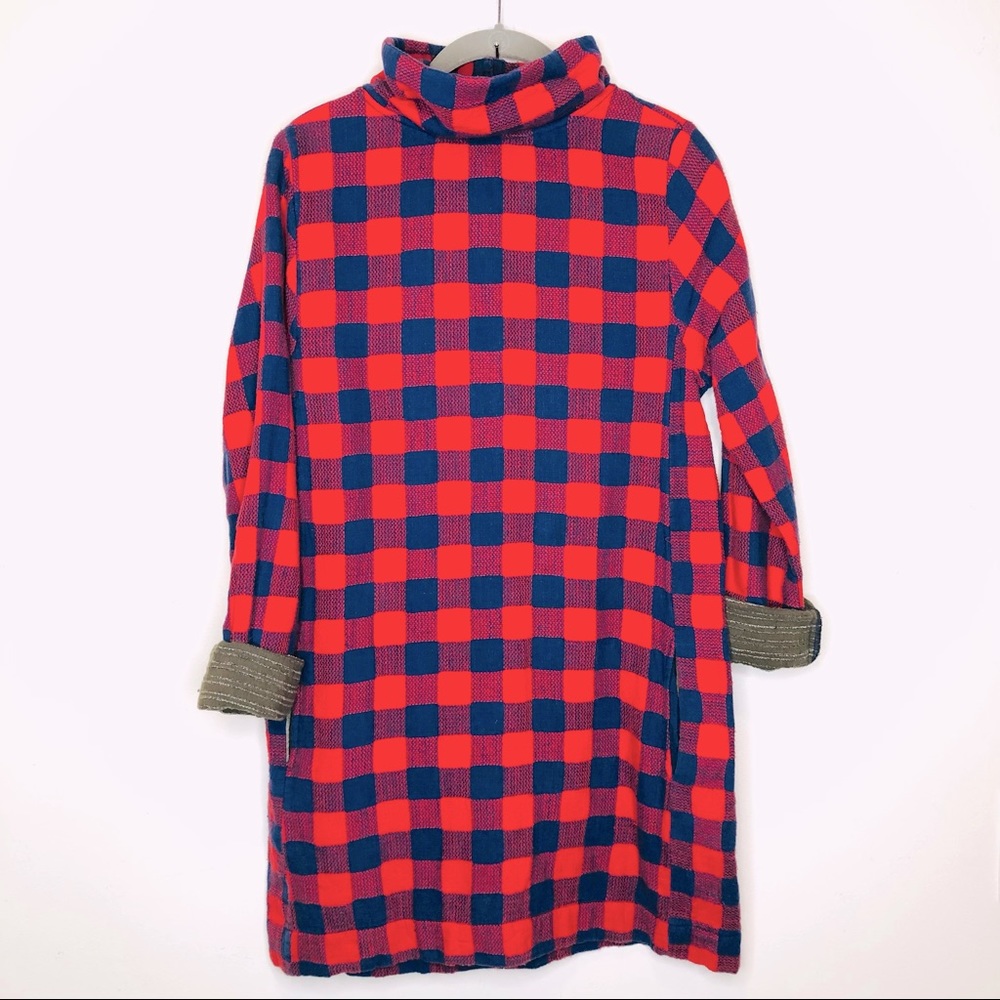 Ace&Jig Buffalo Plaid Turtleneck Mini Dress Small
